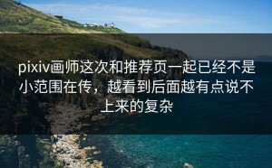 pixiv画师这次和推荐页一起已经不是小范围在传，越看到后面越有点说不上来的复杂