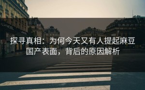 探寻真相：为何今天又有人提起麻豆国产表面，背后的原因解析