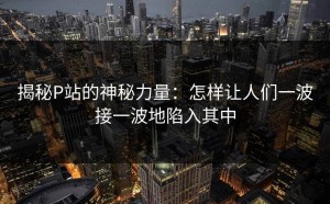 揭秘P站的神秘力量：怎样让人们一波接一波地陷入其中