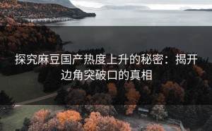 探究麻豆国产热度上升的秘密：揭开边角突破口的真相