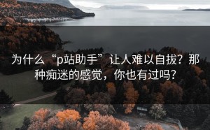 为什么“p站助手”让人难以自拔？那种痴迷的感觉，你也有过吗？
