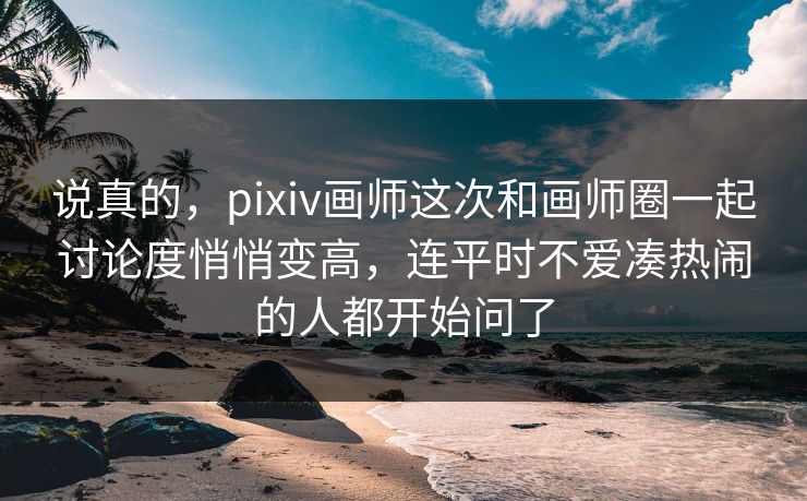 说真的，pixiv画师这次和画师圈一起讨论度悄悄变高，连平时不爱凑热闹的人都开始问了