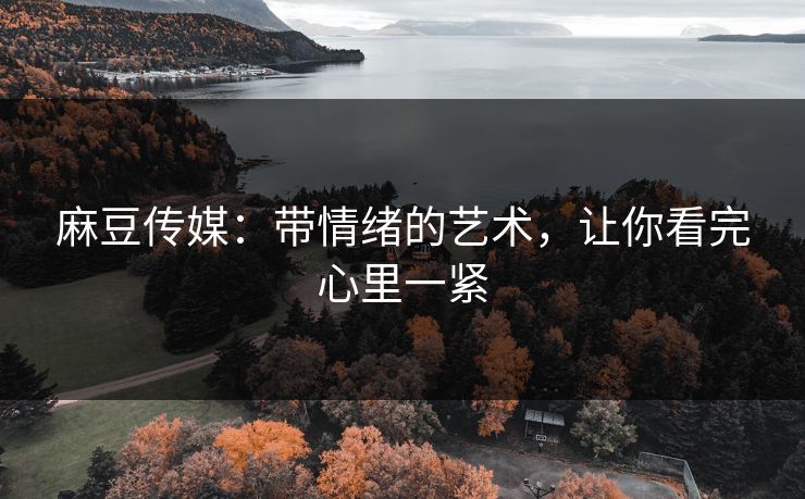 麻豆传媒：带情绪的艺术，让你看完心里一紧