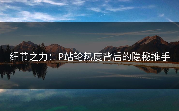 细节之力：P站轮热度背后的隐秘推手