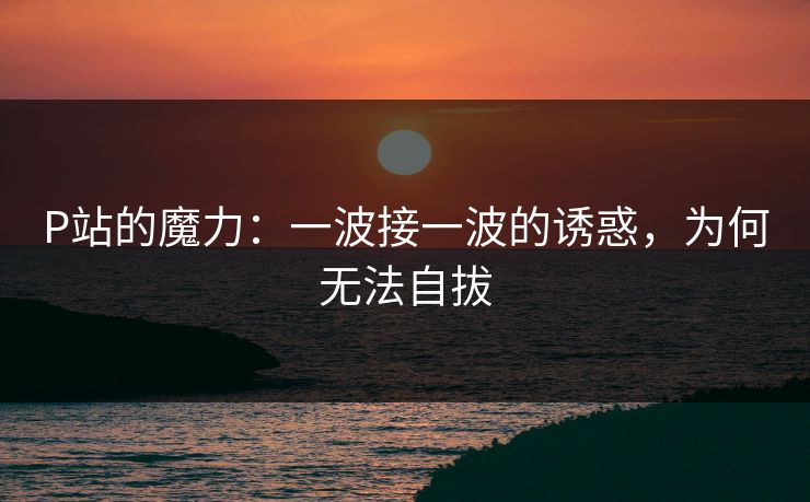 P站的魔力：一波接一波的诱惑，为何无法自拔